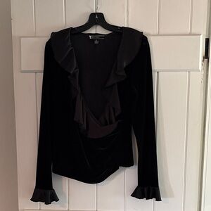 JS Boutique Black Ruffled Blouse